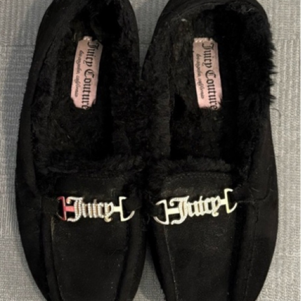 Juicy Couture Black Suede Slippers 7 - Picture 4 of 4